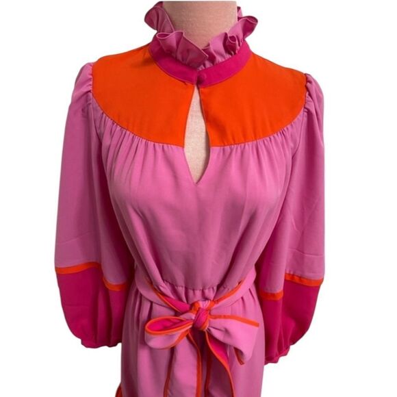 CROSBY By Mollie Burch DELPHINE DRESS BERRY COLORBLOCK S - Picture 5 of 7